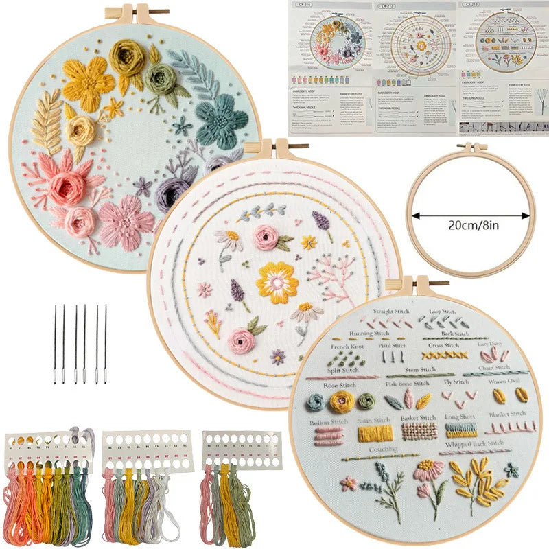 CraftHoop Learn to Embroider 3-Piece Kit
