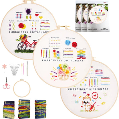 CraftHoop 3-Piece Embroidery Dictionary for Kids & Beginners