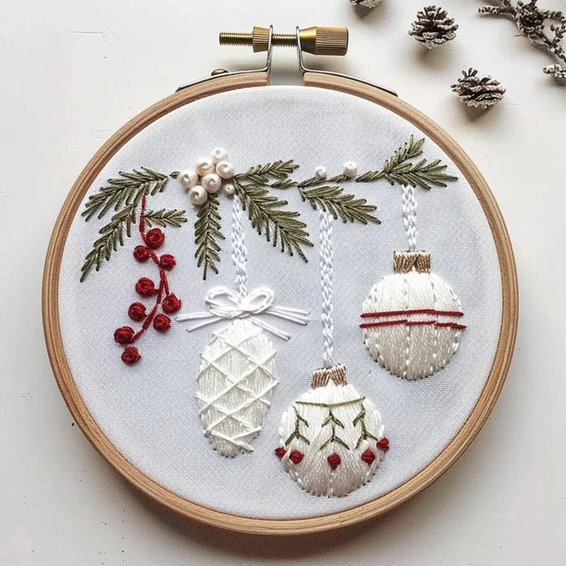 CraftHoop 4-Piece Cozy Christmas Embroidery Kit