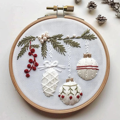 CraftHoop 4-Piece Cozy Christmas Embroidery Kit