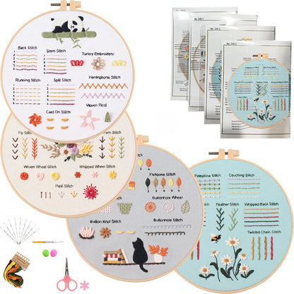 CraftHoop Beginner Embroidery Learning Sets-5 Options