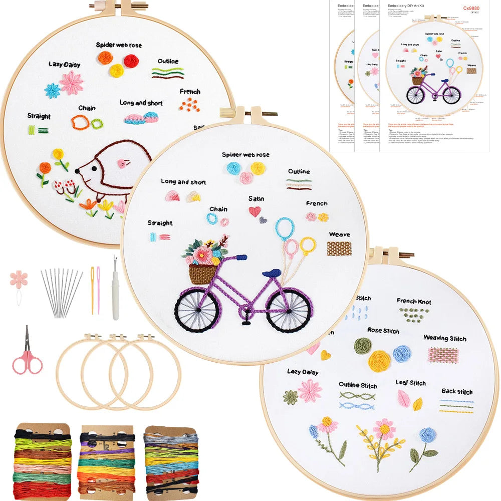 CraftHoop 3-Piece Fun Beginner Embroidery Set for Kids