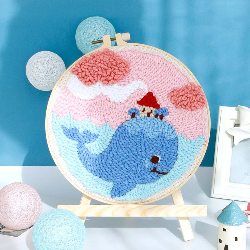 CraftHoop pastel ocean and whale embroidery kit - Dreamy and easy-to-follow sewing project