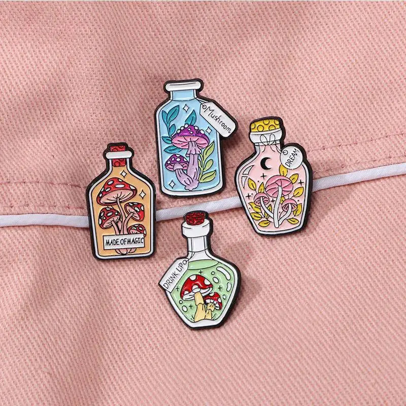 CraftHoop Magic Mushroom Bottle Pins