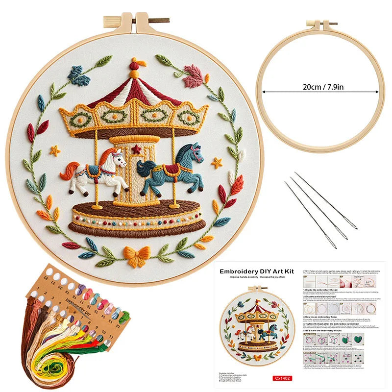 CraftHoop Magical Carousel Embroidery Kit