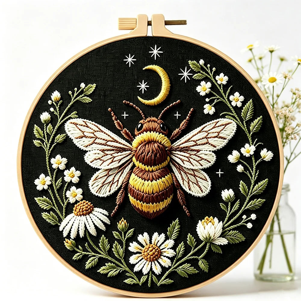 CraftHoop Midnight Garden Bugs Embroidery Kit
