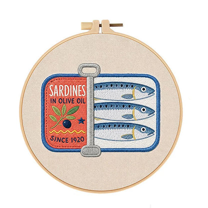 CraftHoop Coastal Sardines Embroidery Kit