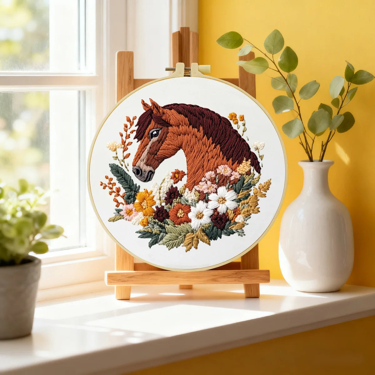 CraftHoop Horse Blossom Embroidery Kit