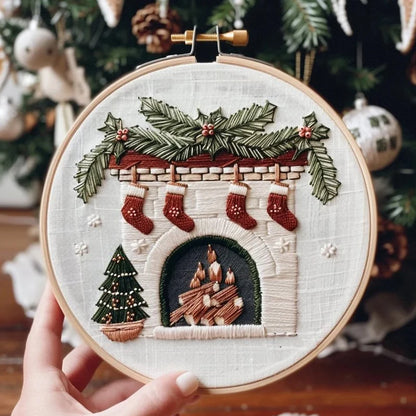 CraftHoop 4-Piece Cozy Christmas Embroidery Kit