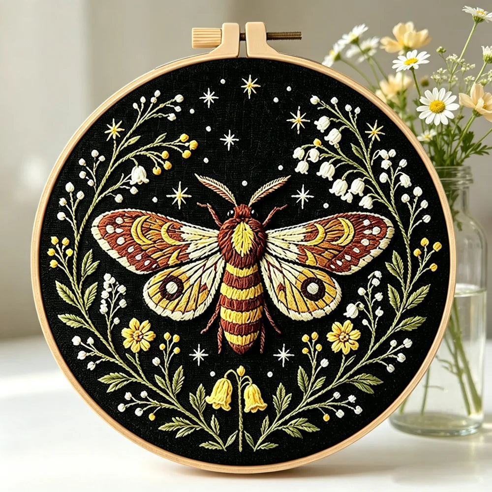 CraftHoop Midnight Garden Bugs Embroidery Kit