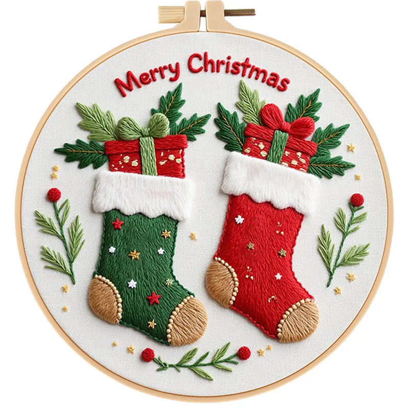 CraftHoop 3-Set Winter Joy Embroidery Kit