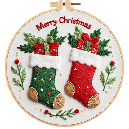 CraftHoop 3-Set Winter Joy Embroidery Kit