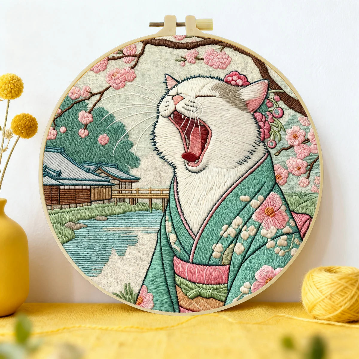 CraftHoop Japanese Cats Embroidery Kits