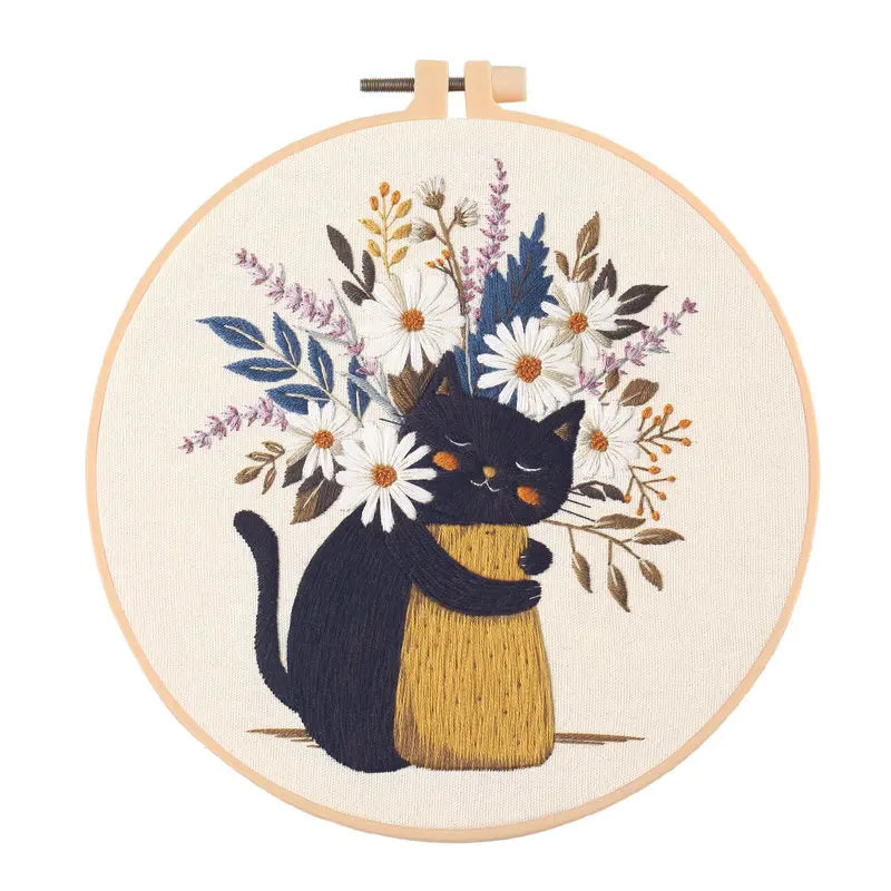 CraftHoop Blooming Cats Embroidery Kit