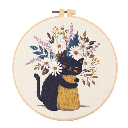 CraftHoop Blooming Cats Embroidery Kit