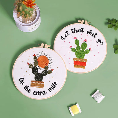 CraftHoop Cactus Humor Embroidery Kit