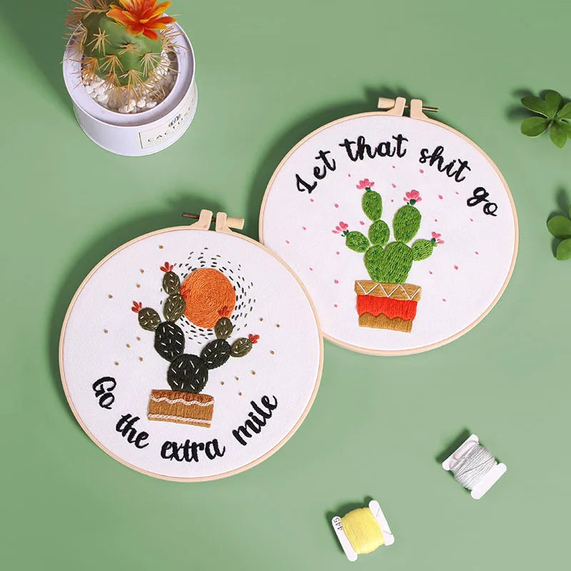 CraftHoop Funny Cactus Embroidery Kit