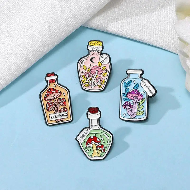 CraftHoop Magic Mushroom Bottle Pins