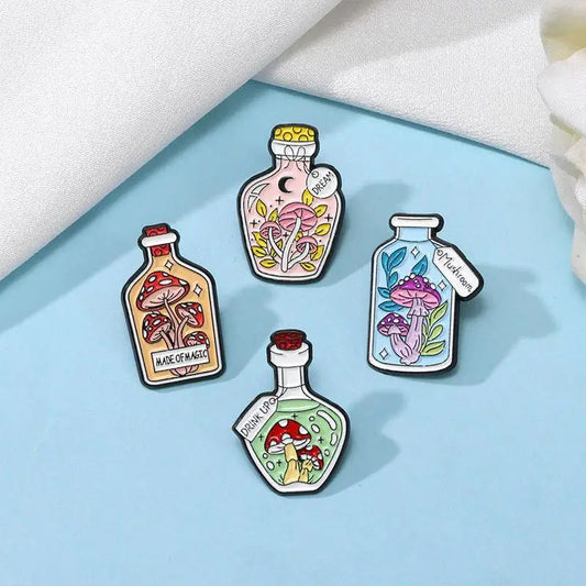 CraftHoop Magic Mushroom Bottle Pins