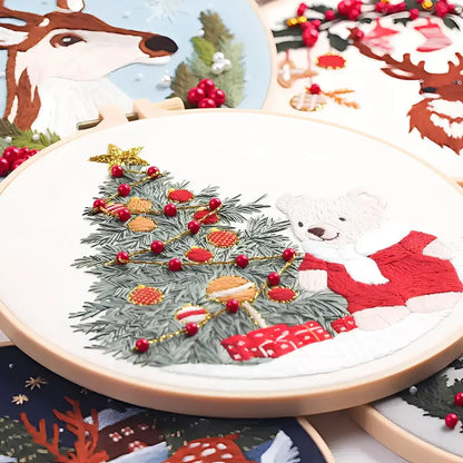 CraftHoop Magical Christmas Deer Embroidery Kit