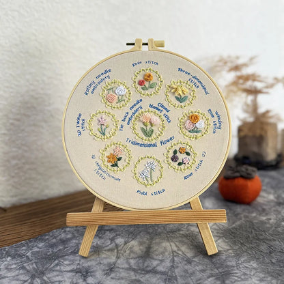 CraftHoop Vintage Stitch Sampler for Beginners Embroidery Kit