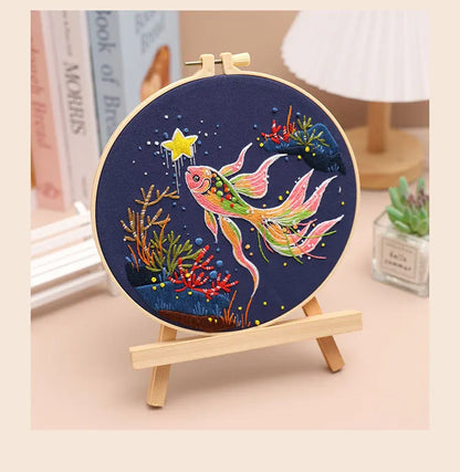 CraftHoop Starry Goldfish Embroidery Kit