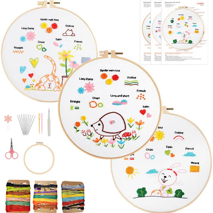 CraftHoop 3-Piece Fun Beginner Embroidery Set for Kids