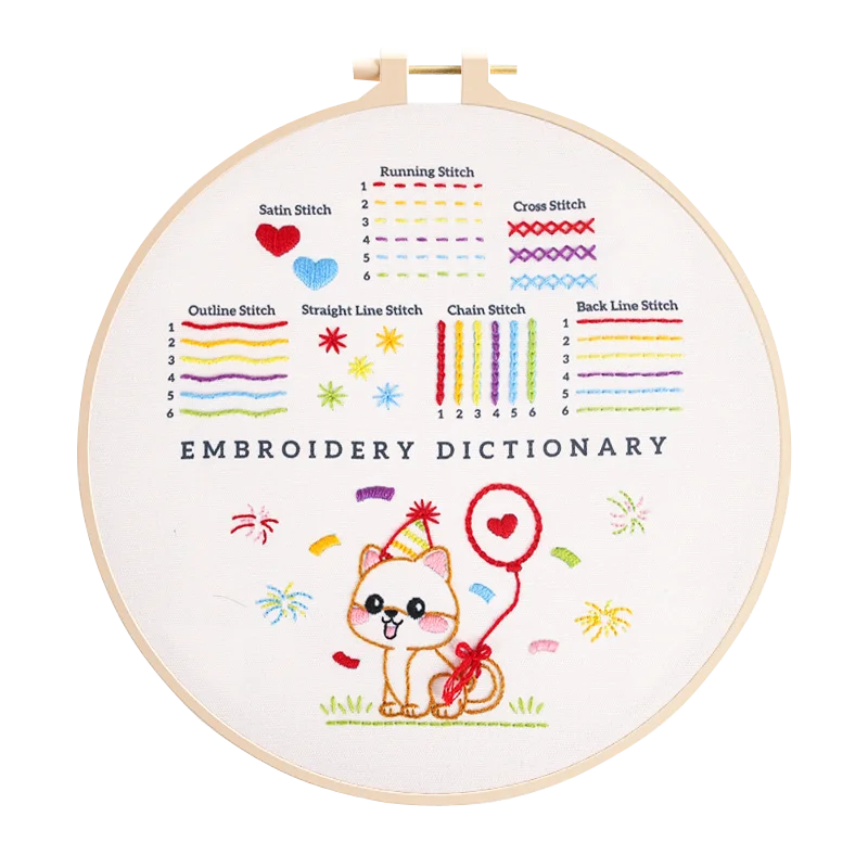 CraftHoop 3-Piece Embroidery Dictionary for Kids & Beginners