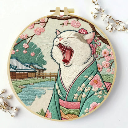 CraftHoop Japanese Cats Embroidery Kits