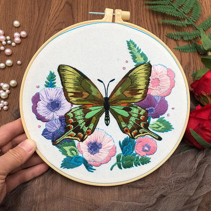 CraftHoop 4-Piece Charming Butterflies Embroidery Kit