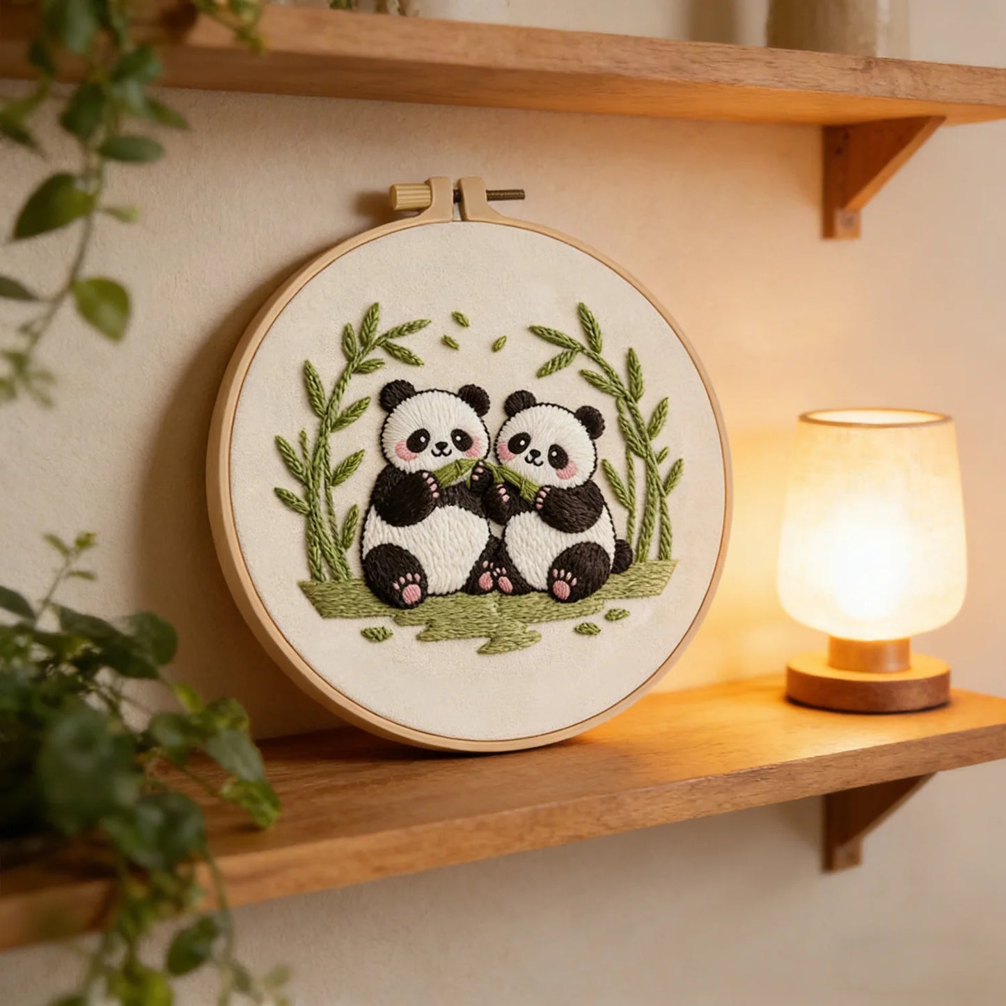 CraftHoop Cute Panda Embroidery Kit