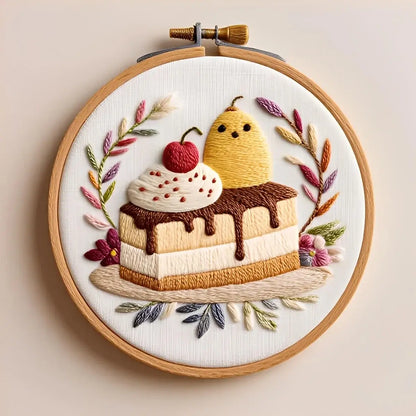 CraftHoop French Patisserie Desserts Embroidery Kit