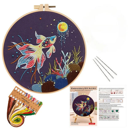 CraftHoop Starry Goldfish Embroidery Kit