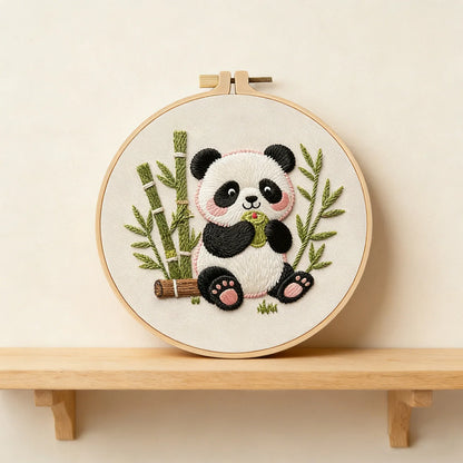 CraftHoop Cute Panda Embroidery Kit