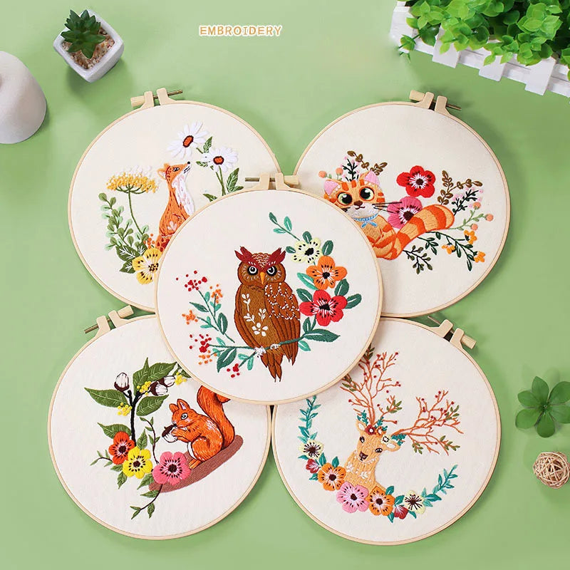 CraftHoop Animal Adventures Embroidery Kit