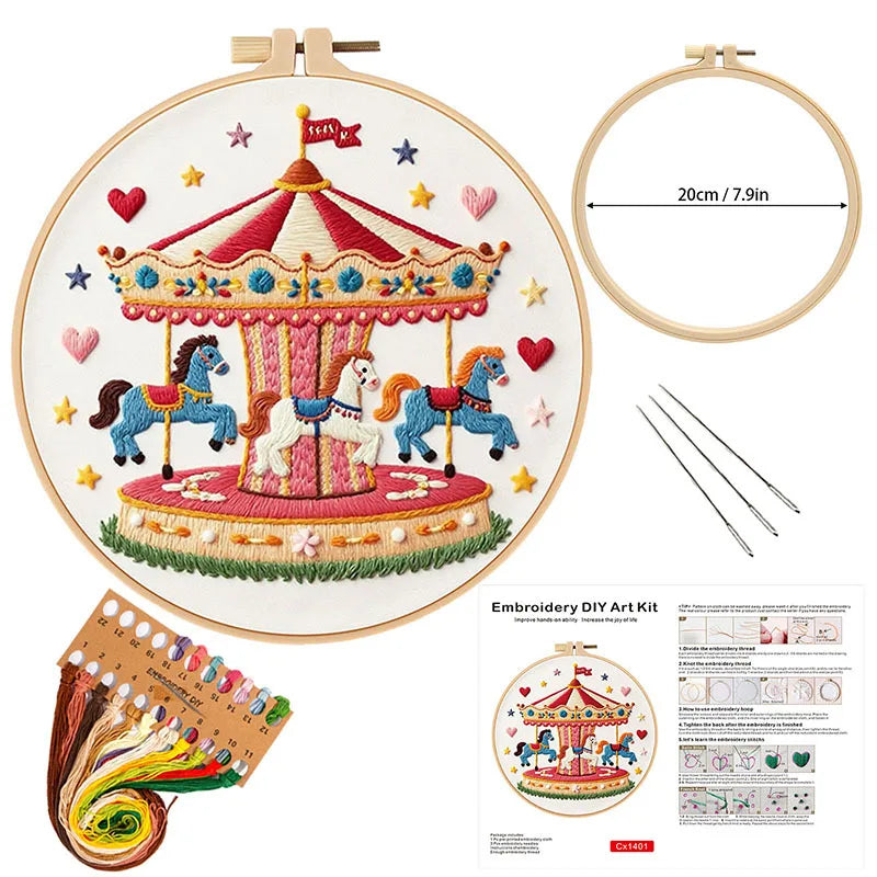 CraftHoop Magical Carousel Embroidery Kit
