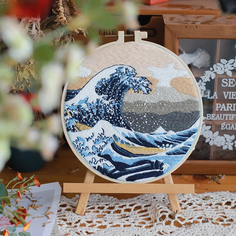 CraftHoop Ocean Wave Embroidery Kit