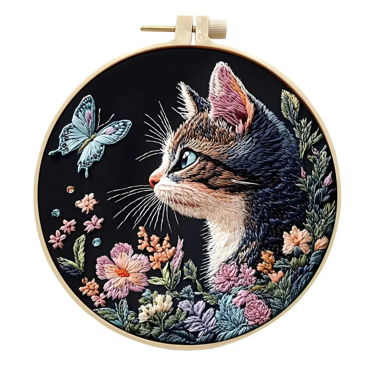 CraftHoop Cat Charm Embroidery Kit