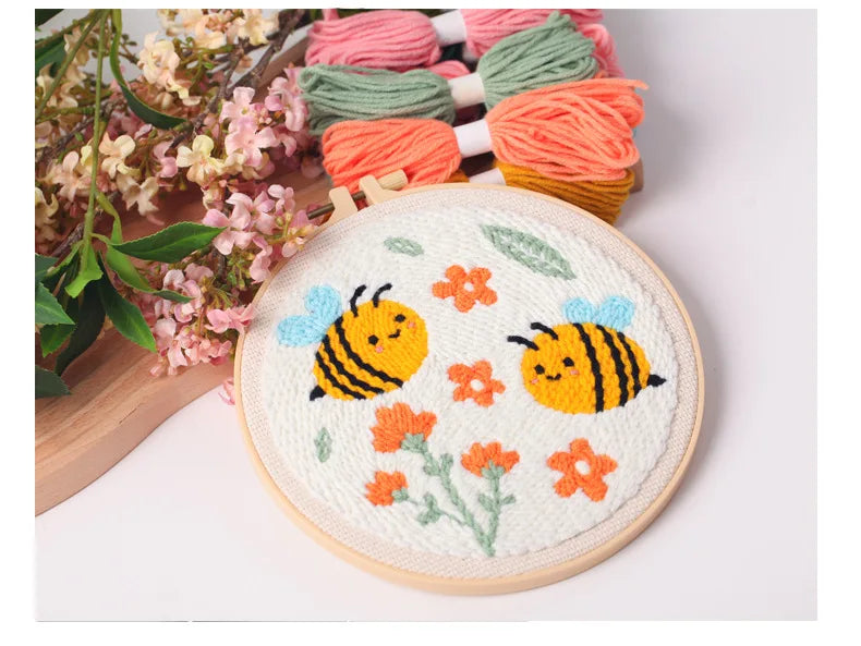 CraftHoop Bee & Butterfly Punch Needle Kit