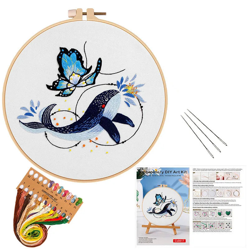 CraftHoop Whales & Dolphins Embroidery Kit