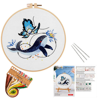CraftHoop Whales & Dolphins Embroidery Kit