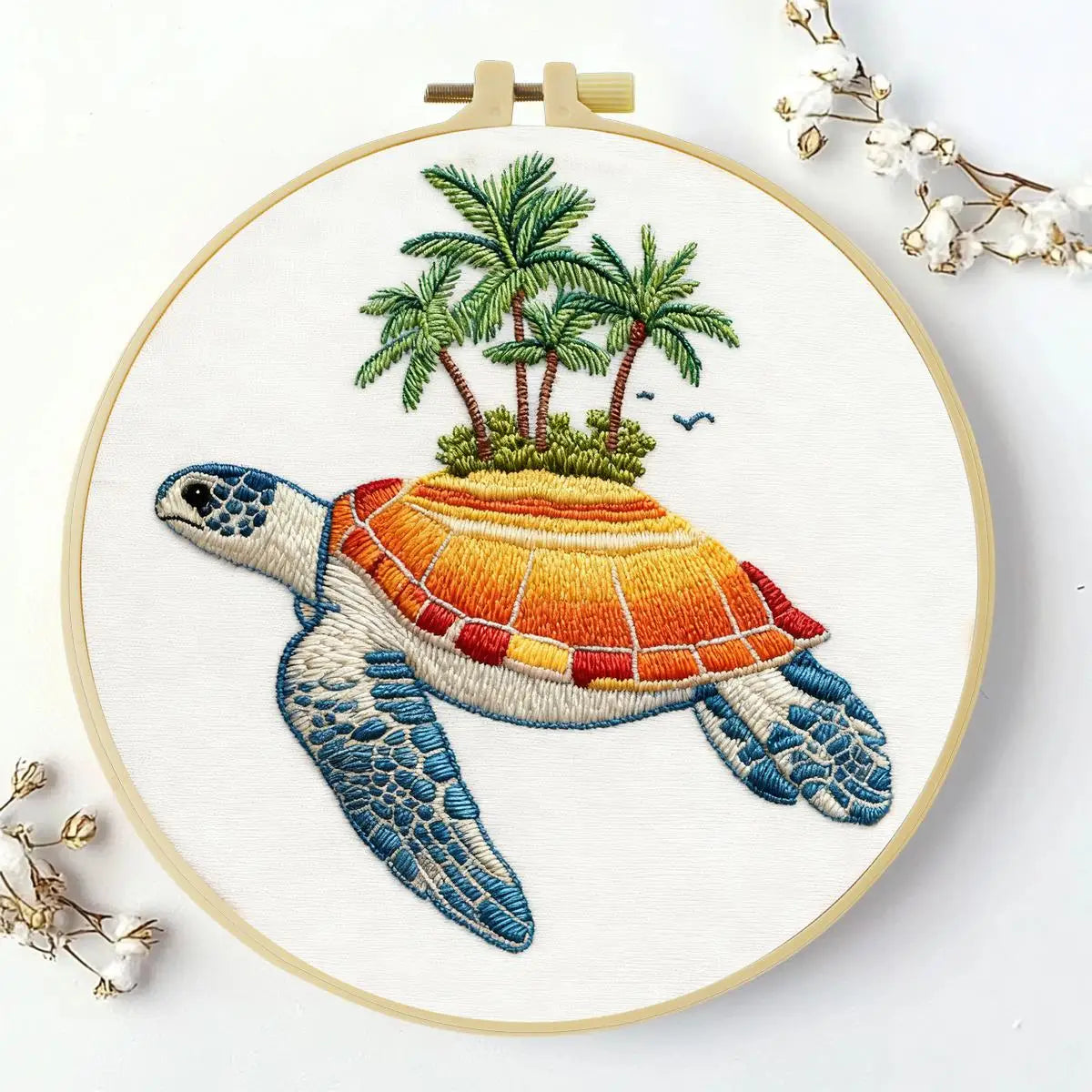 CraftHoop Tropical Turtle Embroidery Kit