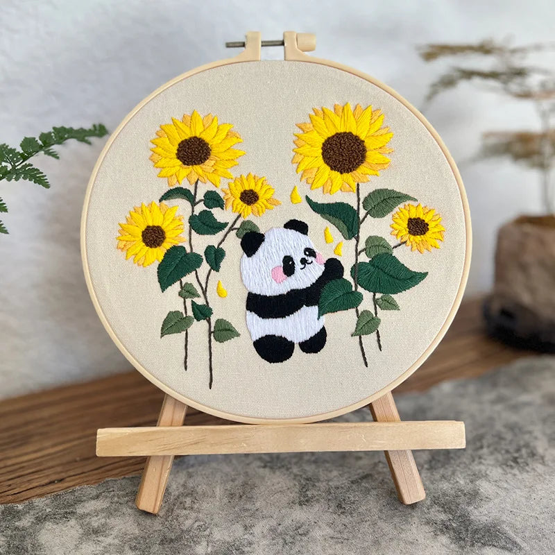 CraftHoop Sweet Panda Embroidery Kit