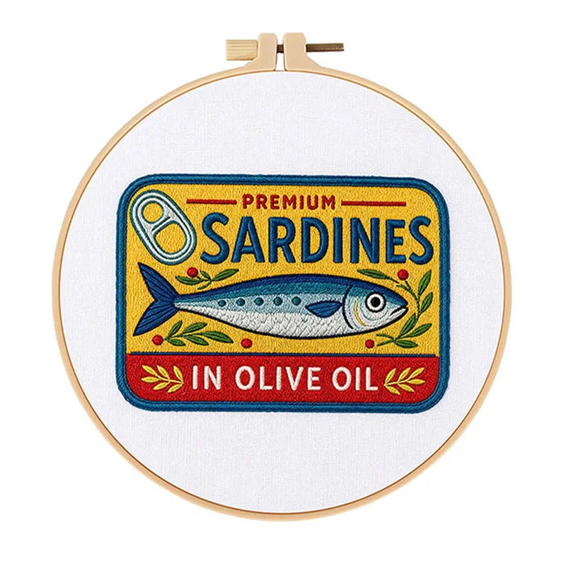 CraftHoop Coastal Sardines Embroidery Kit