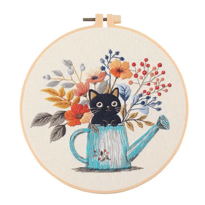 CraftHoop Blooming Cats Embroidery Kit