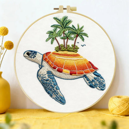 CraftHoop Tropical Turtle Embroidery Kit