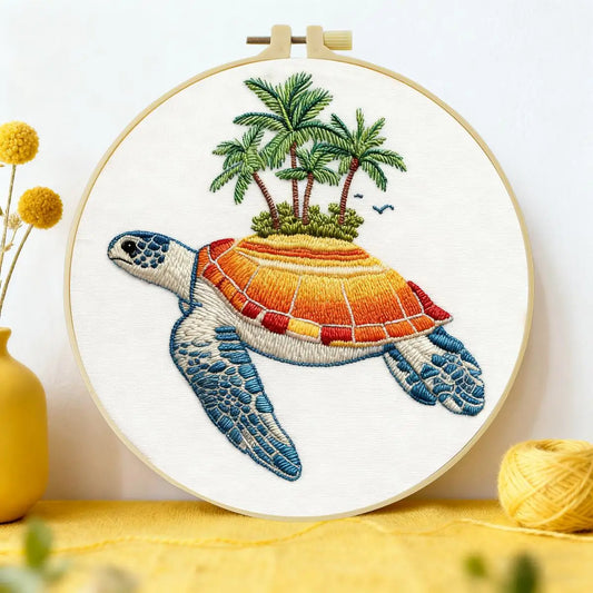 CraftHoop Tropical Turtle Embroidery Kit