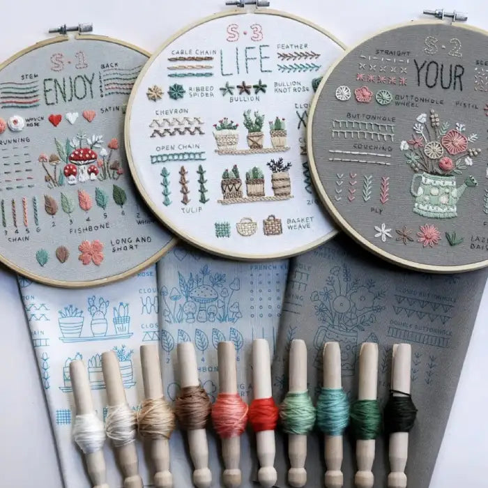 CraftHoop 4-Set Starter Embroidery & Patterned Kit