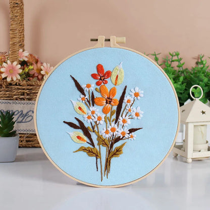 CraftHoop Spring Bloom 3-Piece Embroidery Kit Set