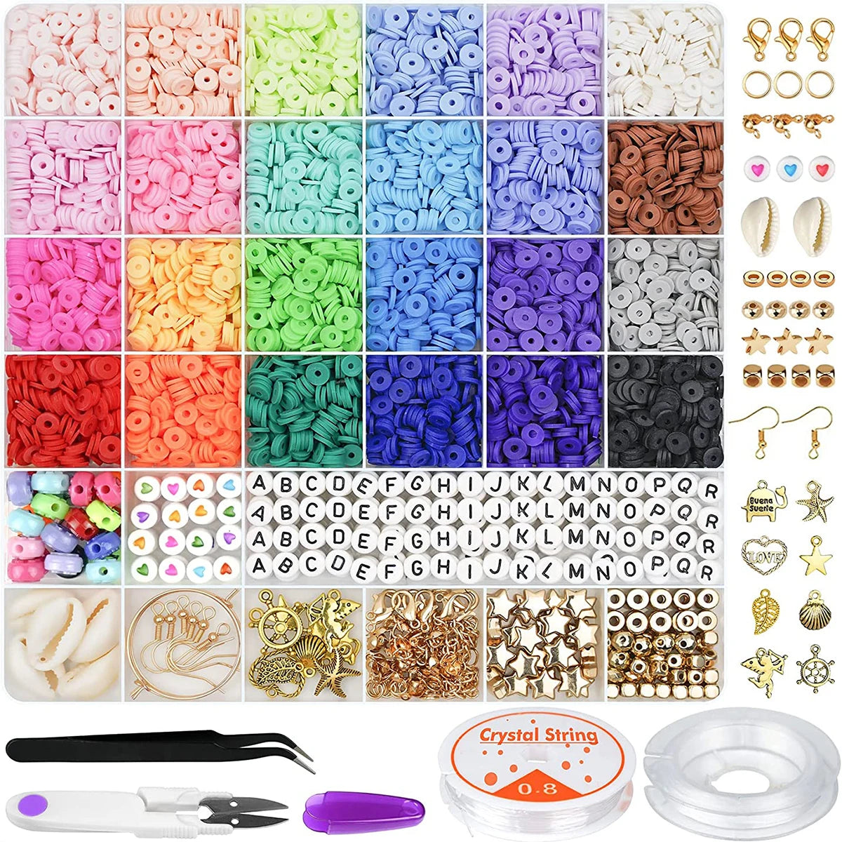 CraftHoop 6000 Pcs 24-Color Jewelry & Friendship Bracelet Kit